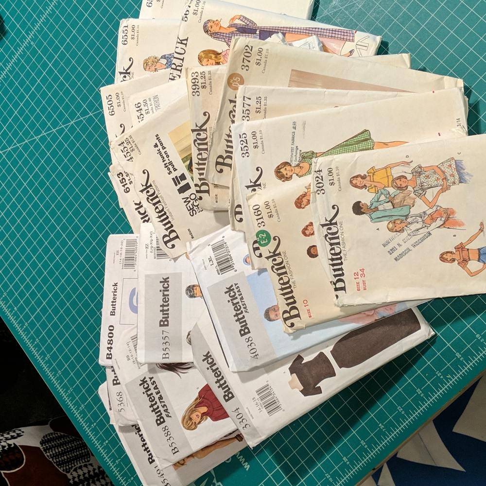 Vintage & some newer Butterick sewing patterns